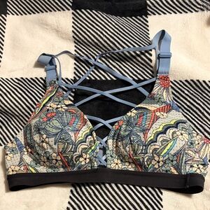 Victoria’s Secret Floral Print Women's Bra with Crisscross Straps Size Small
